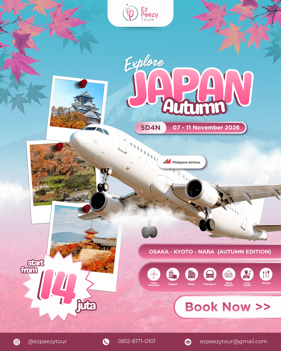 Kansai 6 Hari 5 Malam — Osaka, Kyoto, Nara